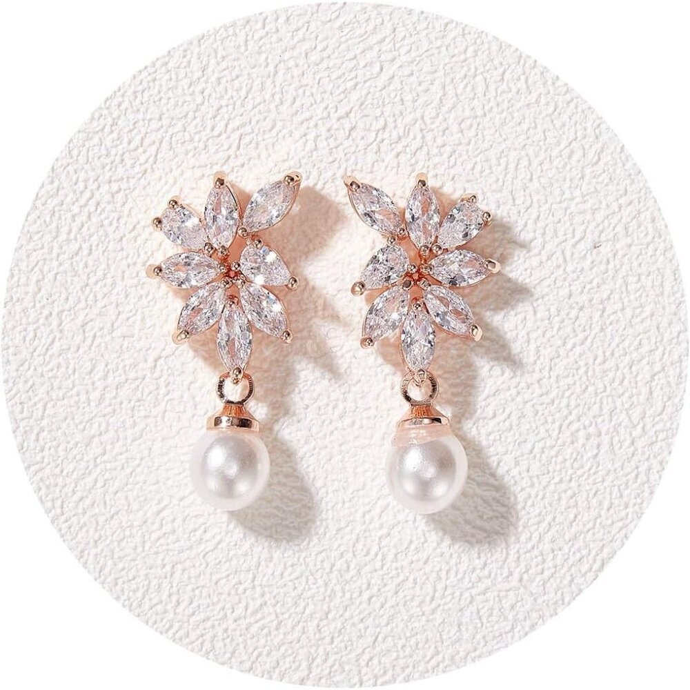 ❤️Women White Pearl Earrings , Pearl Drop Earrings for Women Prom Jewelry Gifts